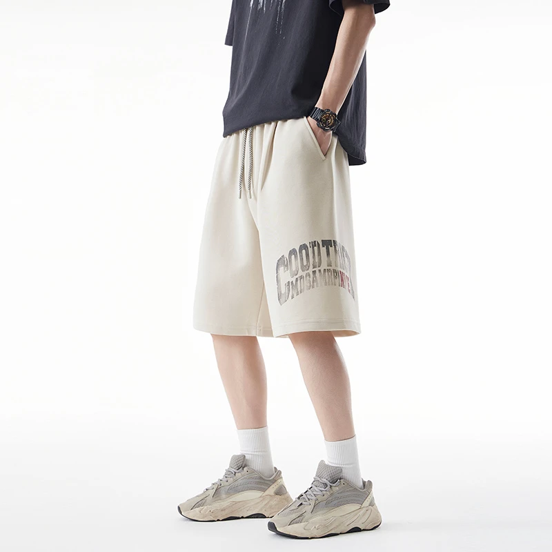 Nuthink字母印花短裤男宽松休闲运动五分裤男裤2025200-300斤新款