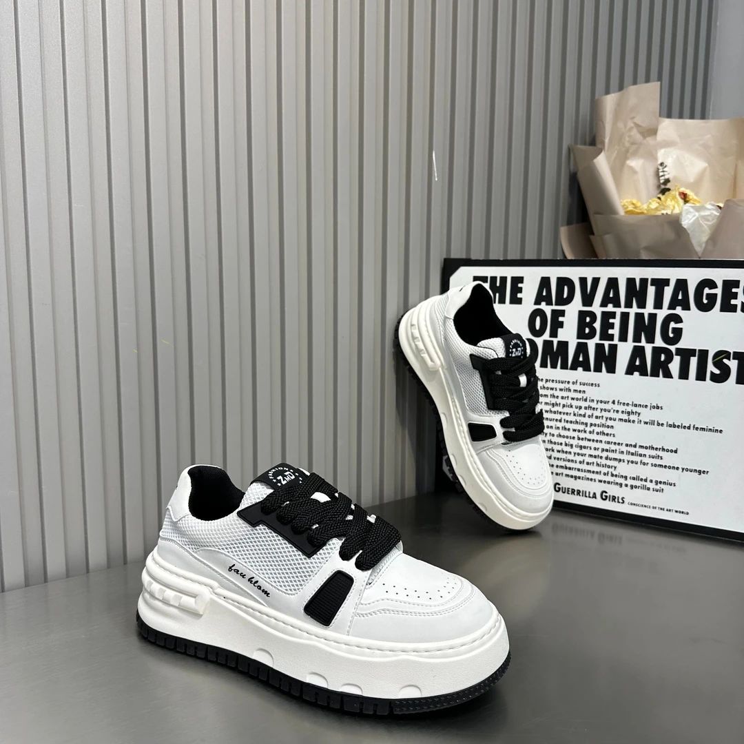 鞋不剩挣潮男鞋2025新款男士厚底百搭时尚运动休闲鞋网面潮鞋