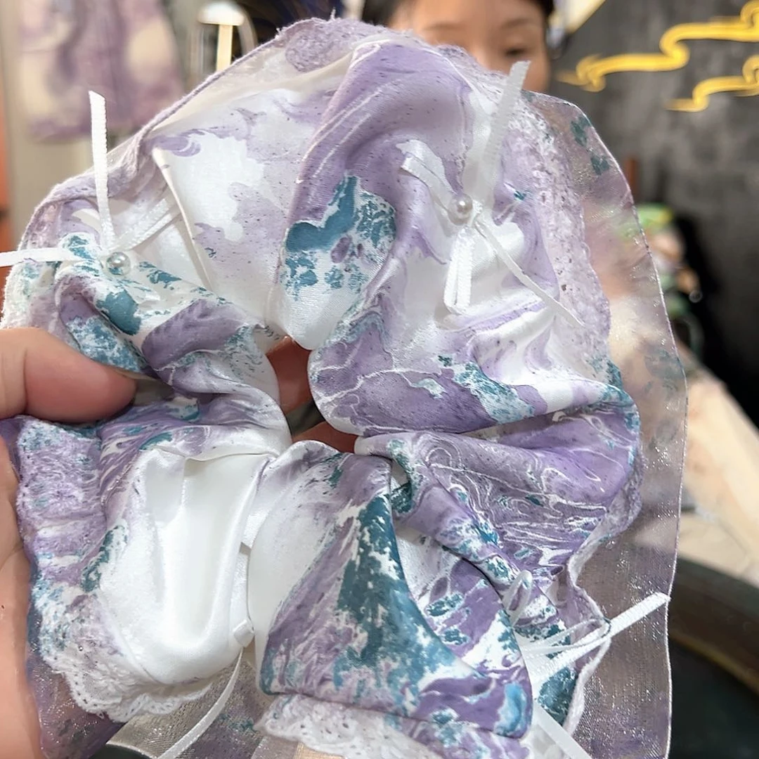 448新款大蕾丝发圈手作