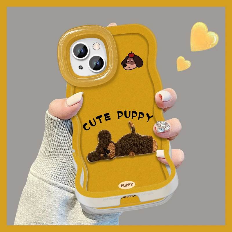 趴睡小狗适用苹果vivo华为oppo小米iPhone17板凳双支架手机壳