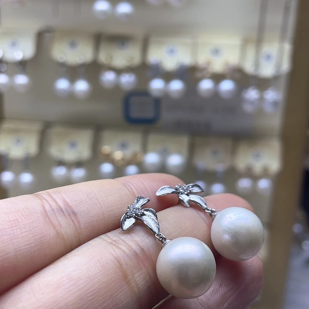 耳饰淡水珍珠银S925镶嵌