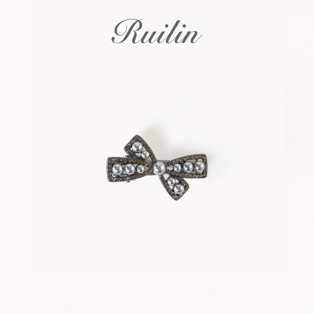 RUILIN【134】【闪珠蝴蝶】发夹气质轻奢百搭简约精致镶钻
