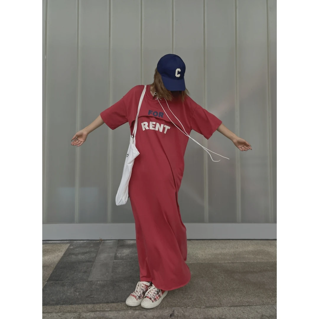 伏尔塔瓦河的晨雾 - oversized显瘦连衣裙女夏季韩版潮流长裙子