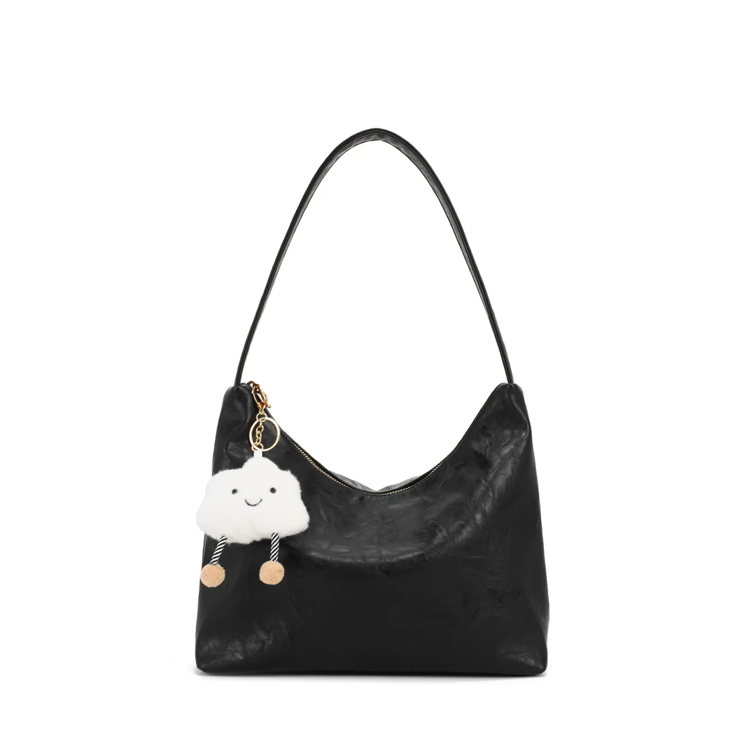 单肩包包通勤简约手提腋下女包（赠挂件）A694