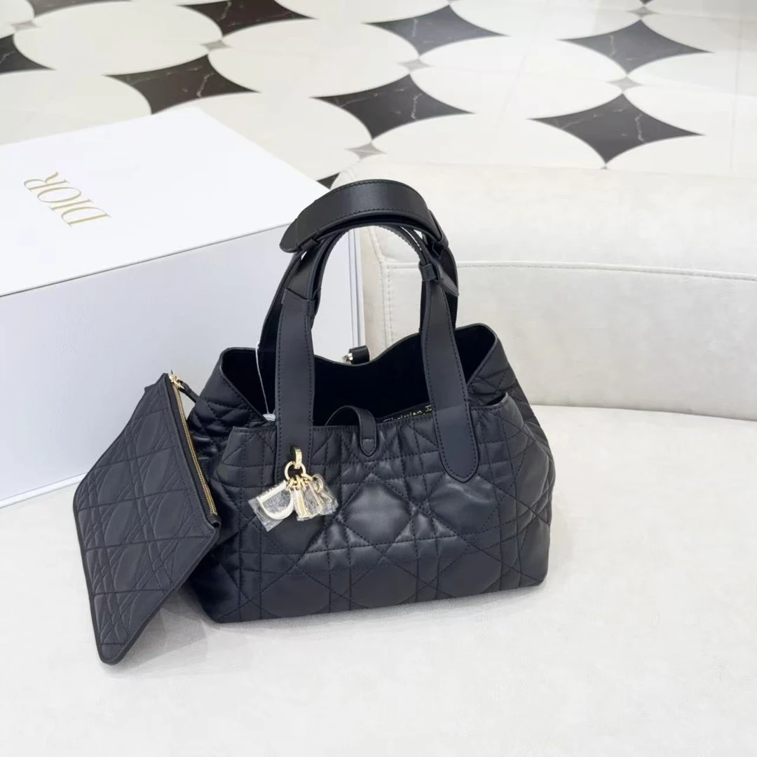 95新 DIOR/迪奥 GGS迪奥toujours购物袋小号黑金羊48288262