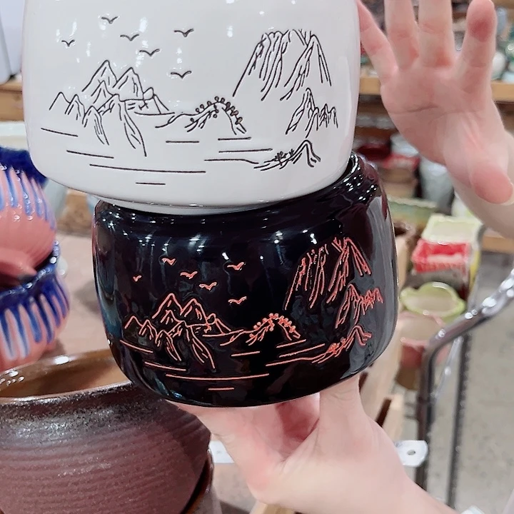 有孔.凑单10元陶瓷花盆发货！