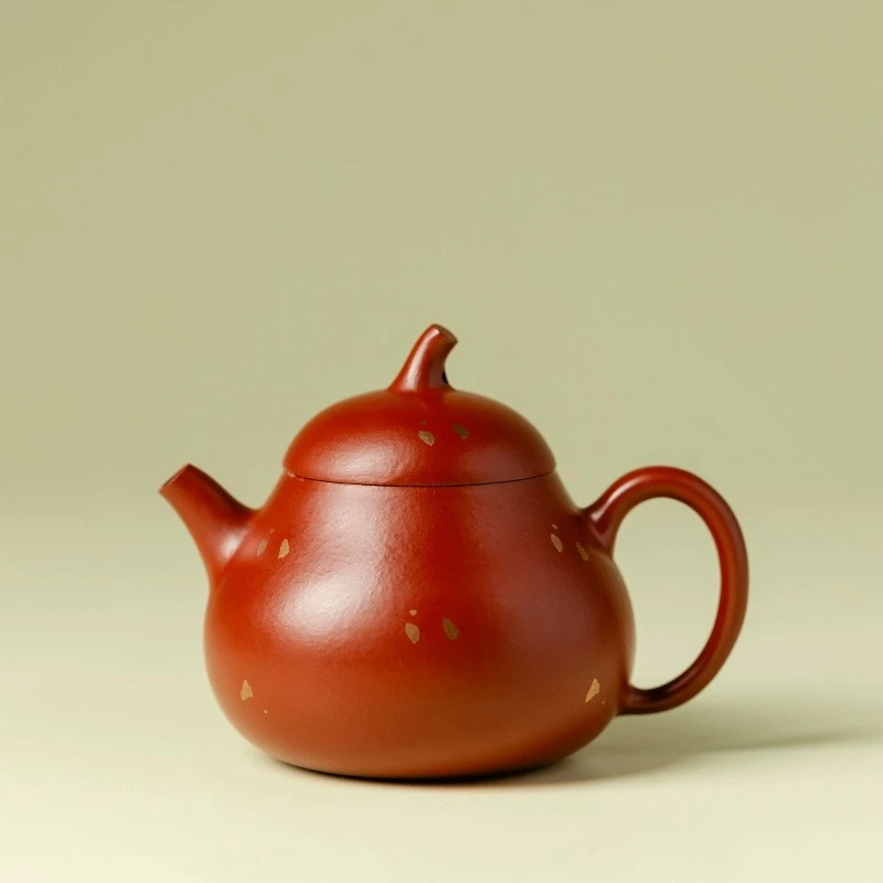 （阿萌茶事） 紫砂朱泥-手工茄瓜壶茶壶(明针工艺)