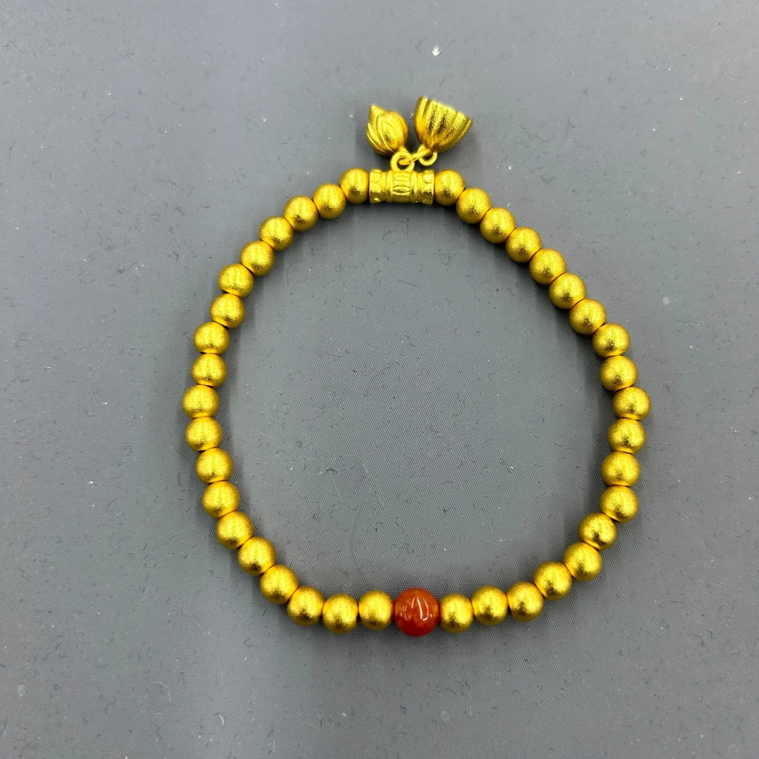 【李总专属】YFC015#重匠合金镶嵌红翡两世欢手链