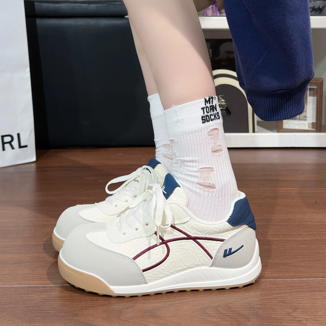 回力灰红复古德训鞋女2025夏季新款大头鞋韩版软底小白鞋百搭潮鞋