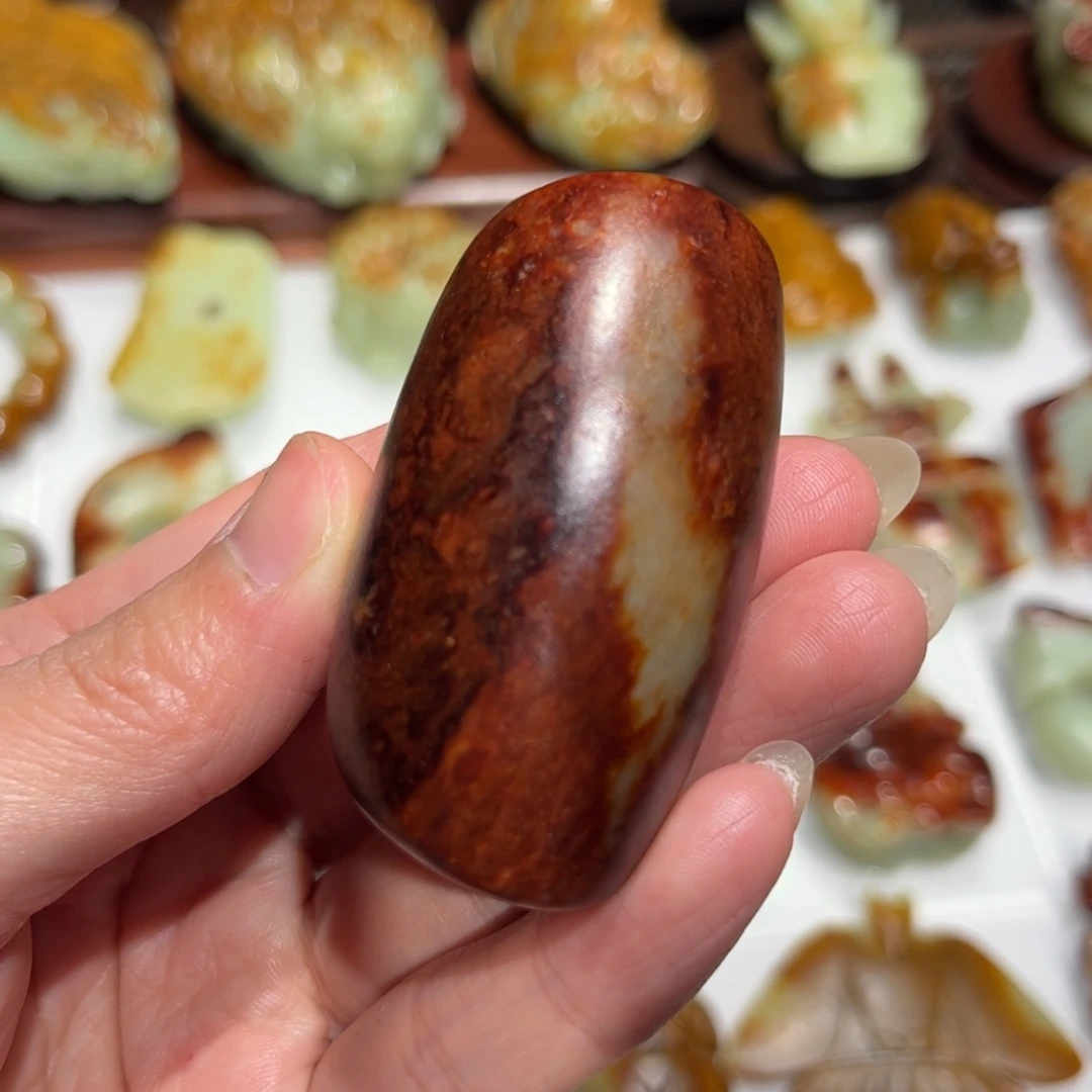 岫岩河磨玉（透闪石质玉）手把件未镶嵌