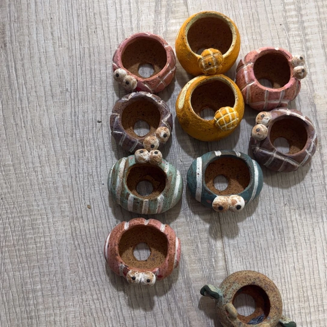 不***心泥塑古镇炻陶花盆