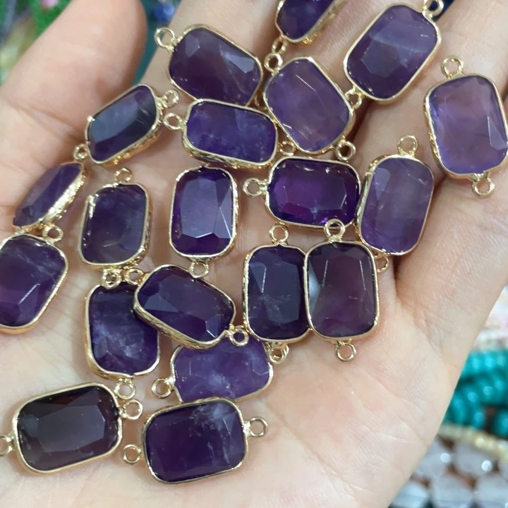 贝壳非金属2个紫水双耳吊坠