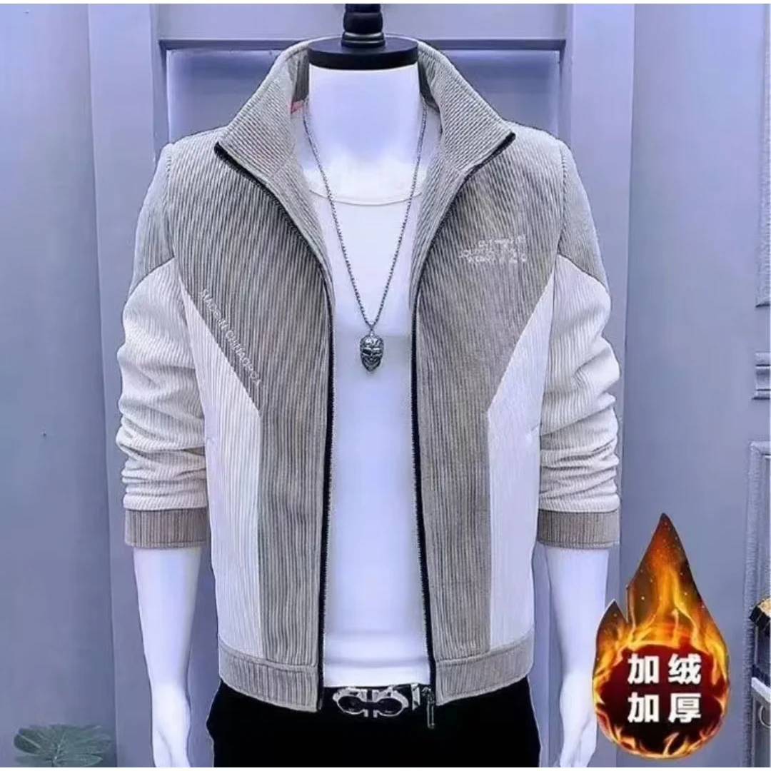 男装冬季款爆款新款时尚春季夹克外套男士潮流百搭立领拼接韩版男