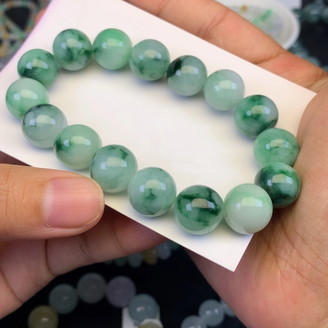 女***程翡翠未镶嵌颈饰天然缅甸翡翠A货卡12