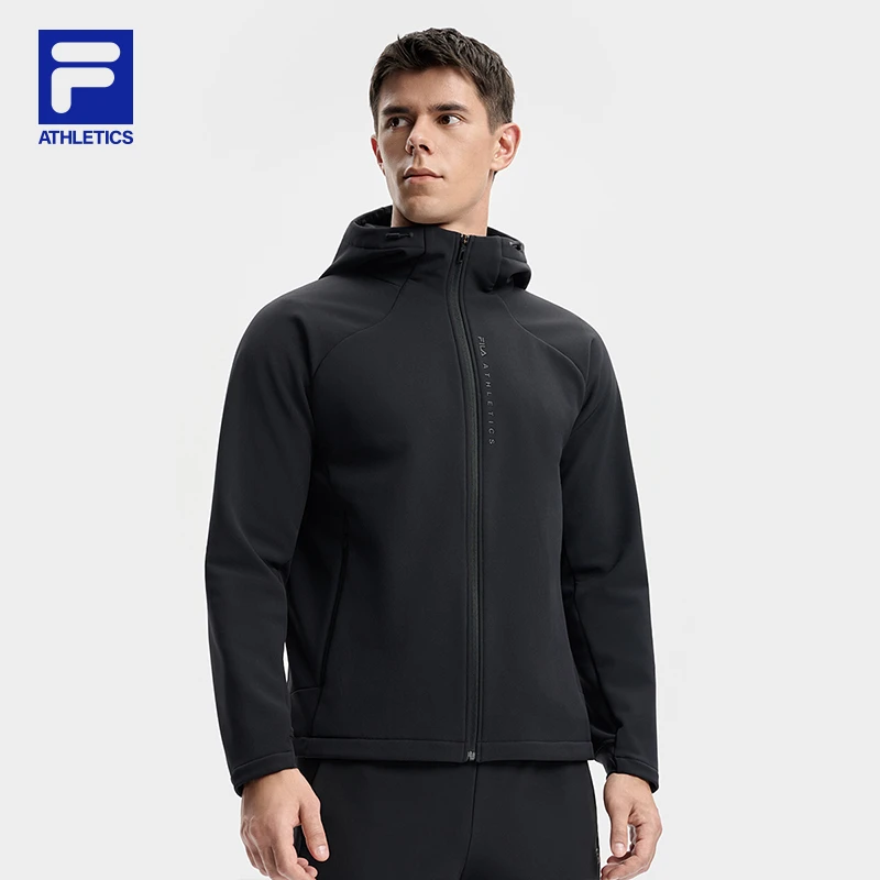 【加绒防风保暖】FILA/斐乐男秋季新款户外连帽运动外套A11M541706F
