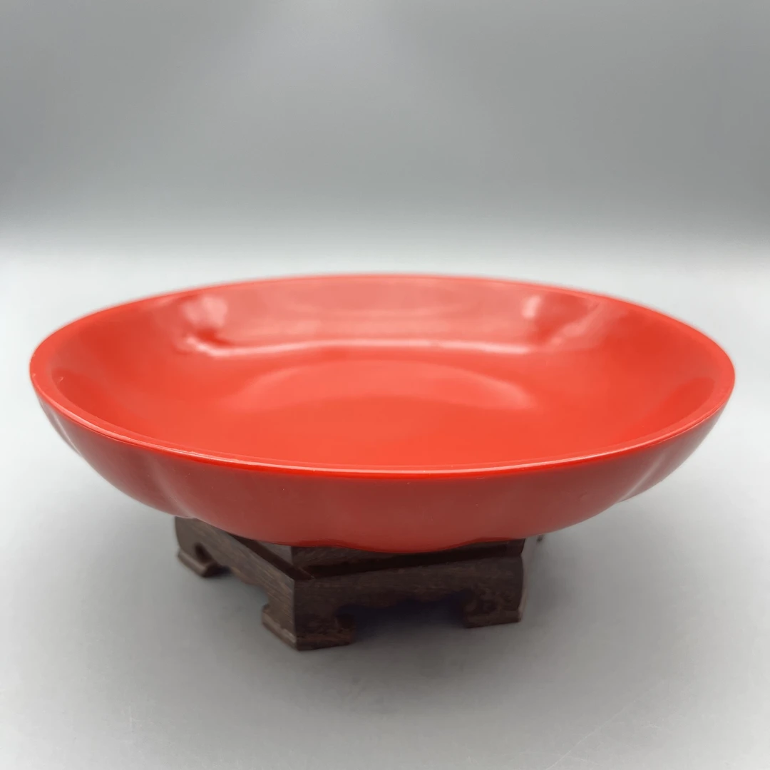 含辰砂工艺品BJ081-经典红色雕刻赏盘（观赏用）
