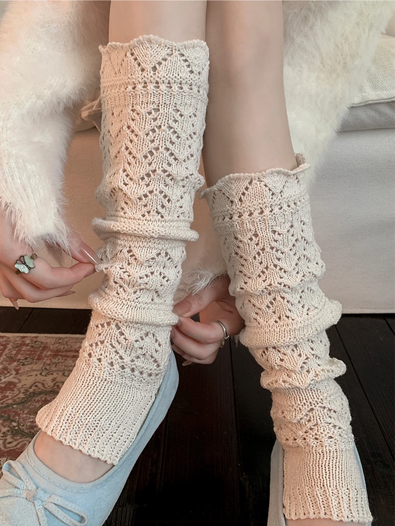 日系复古羊毛袜子女春秋韦雪同款针织堆堆袜套秋冬踩脚腿套小腿袜