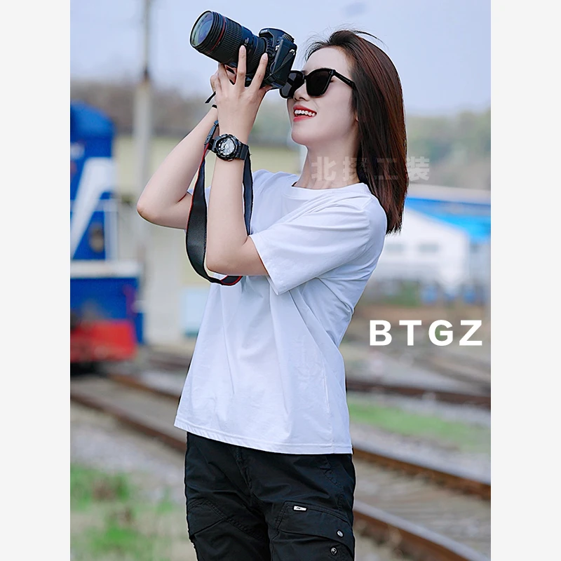 BEITAN/短袖t恤男女同款2025夏季白色半袖打底衫基础款体恤纯色