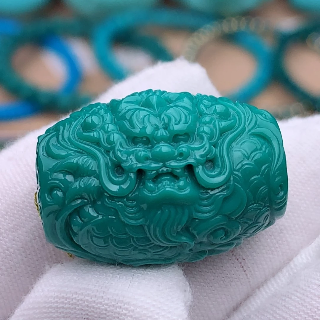 未镶嵌绿松石珠宝奇石龙桶珠