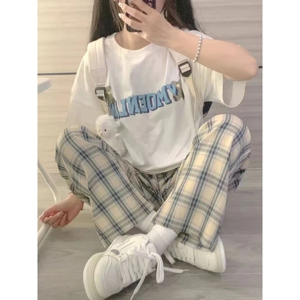 【A281-A290】宽松型休闲INS风显瘦韩版夏装v领正肩衬衫夏季短袖