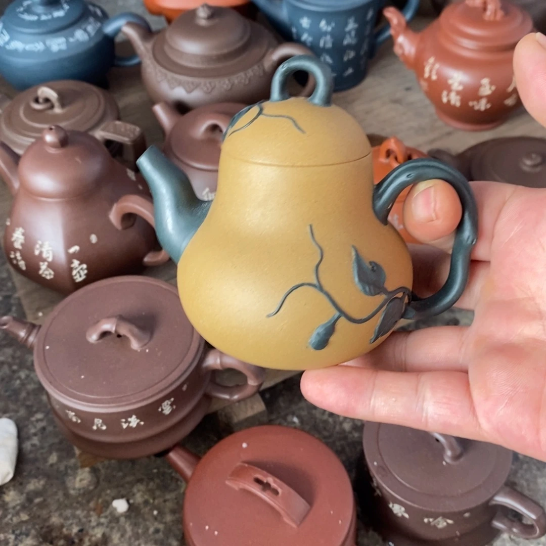 精***山茶壶紫砂双色葫芦