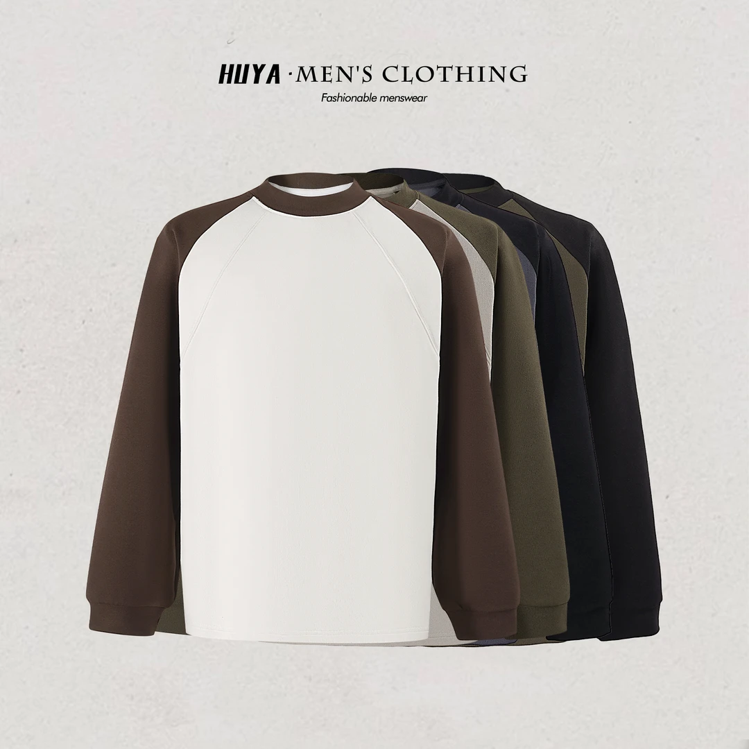 /虎牙兄弟/冬季糯米双面暖绒卫衣时尚百搭休闲拼色打底长袖Z6353