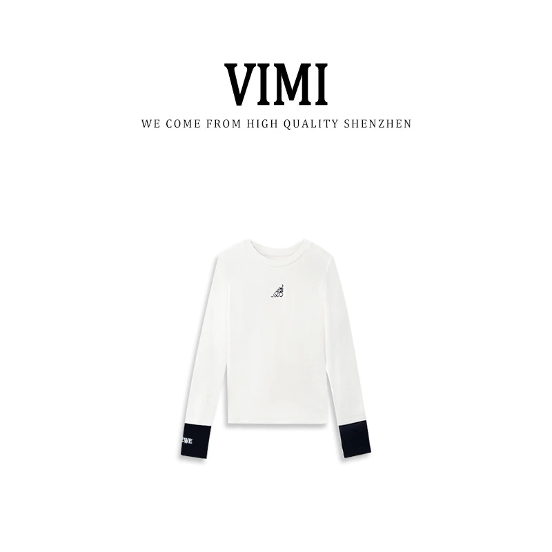【L家打底】VIMI新款拼色长袖显瘦舒适四季款打底 231XTZNS10013