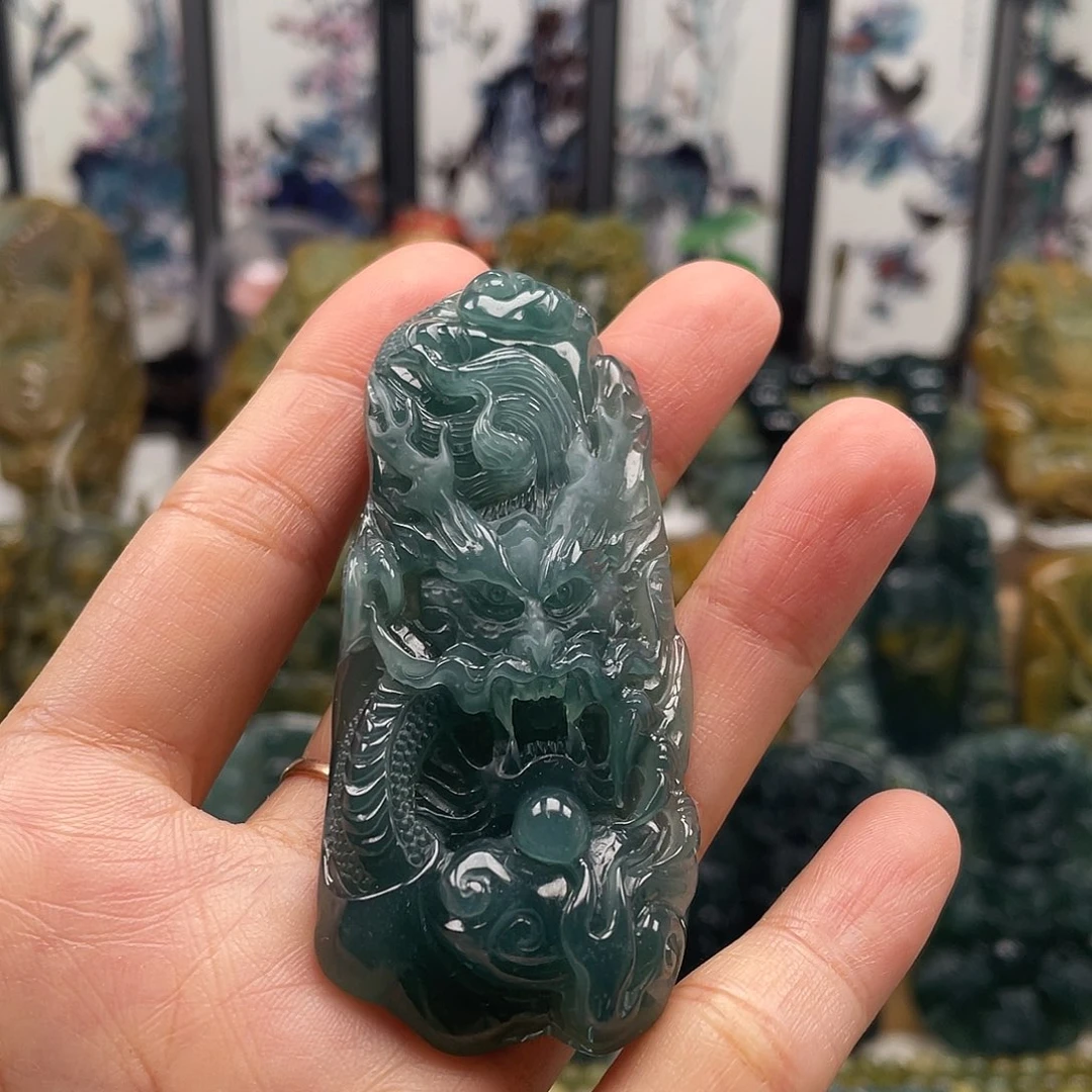 翡翠未镶嵌颈饰天然翡翠a货龙