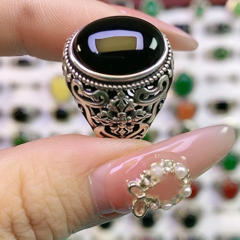 【闪购商品】银S925镶嵌戒指玛瑙/玉髓