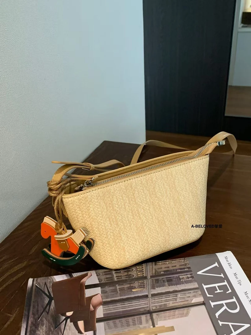 老钱风草编韩系元宝包2506