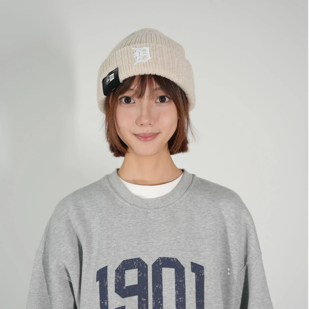 NEW ERA底特律老虎队队针织帽休闲百搭帽子时尚保暖秋冬冬季
