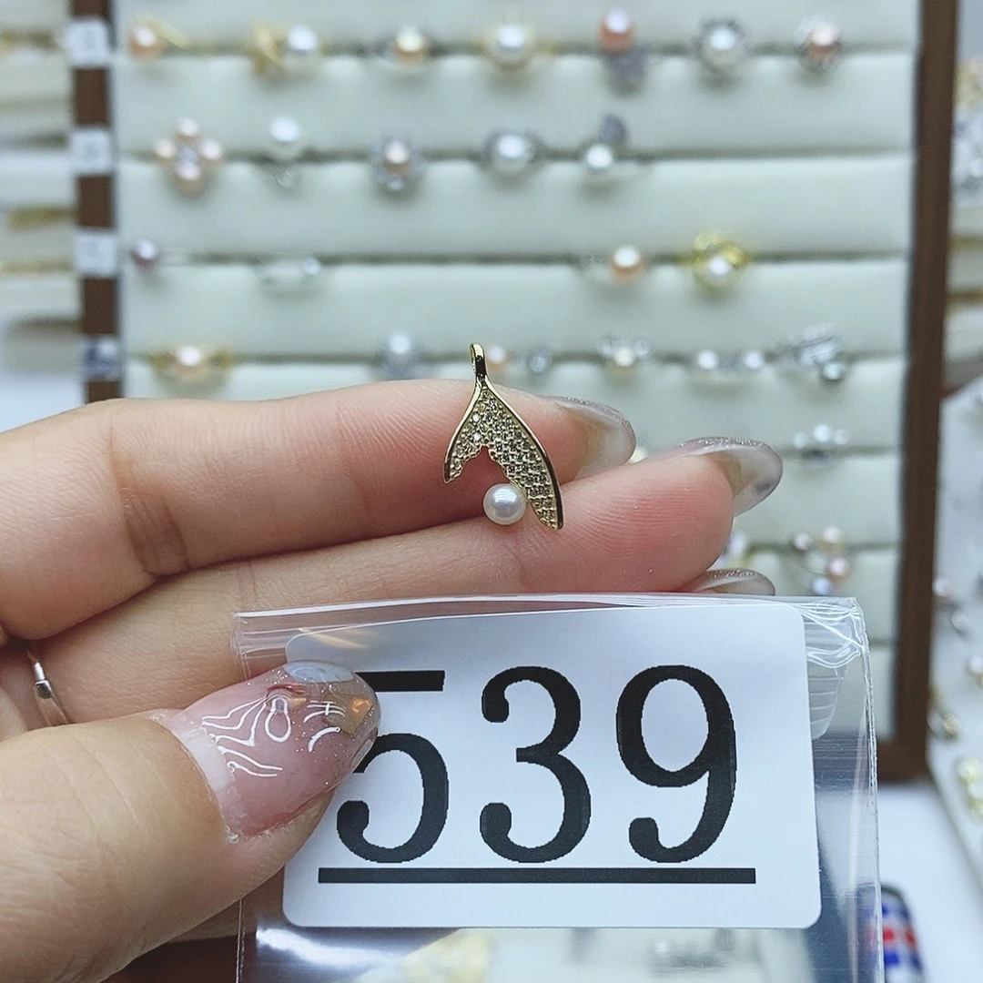 淡水珍珠戒指银S925镶嵌蘑****内539