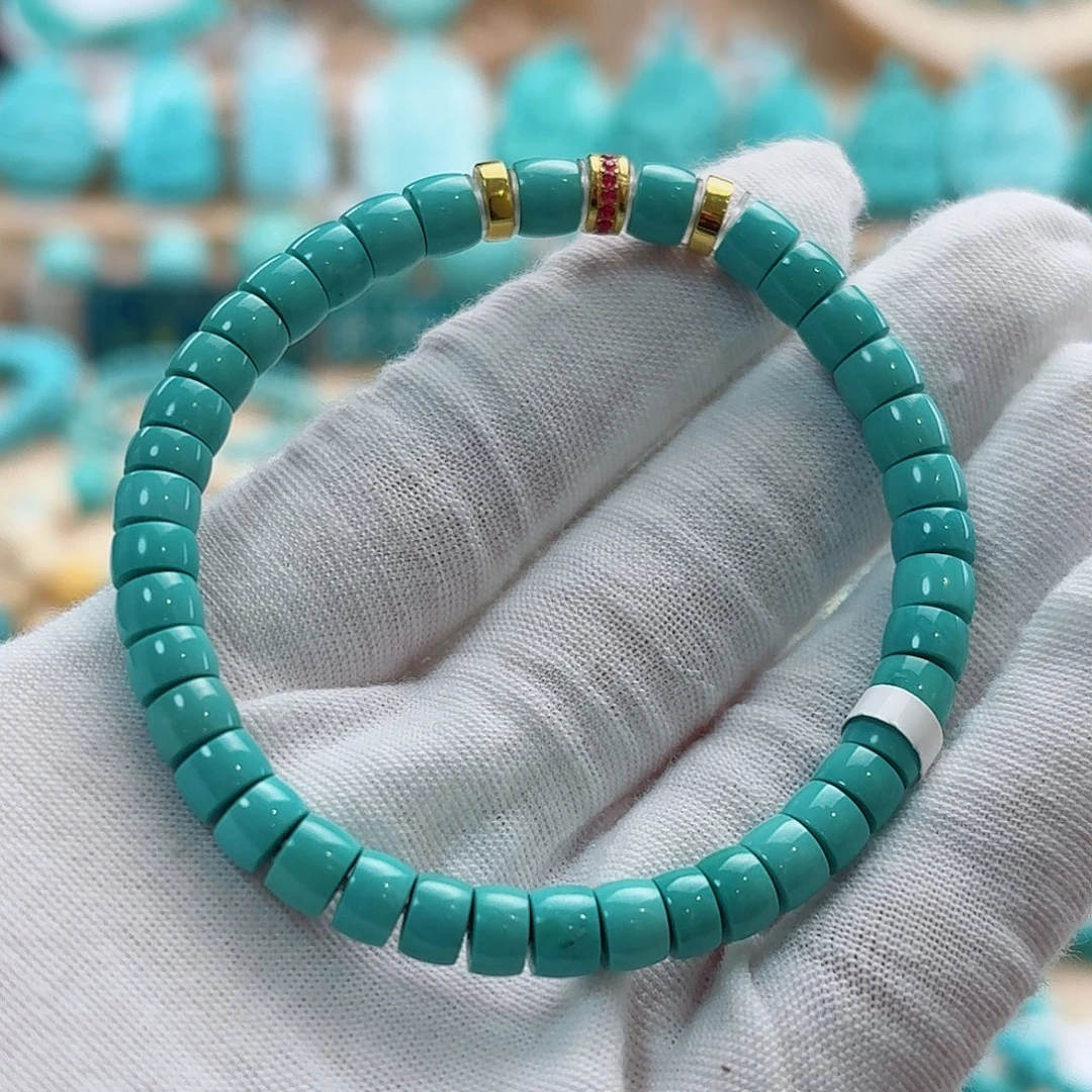 绿松石18K金镶嵌珠宝奇石6