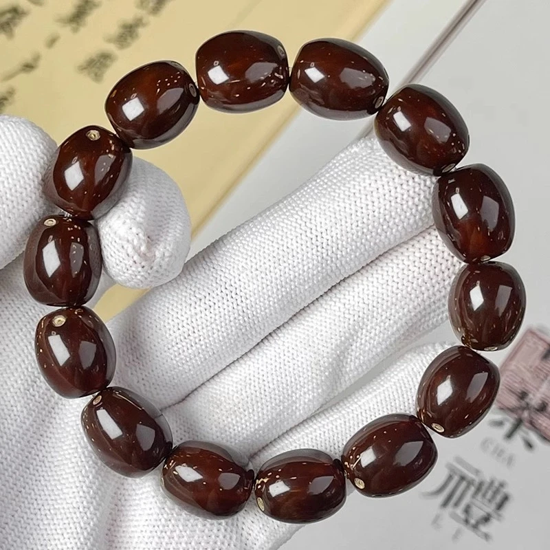 紫金鼠枣珠稀有菩提子手串光珠男文玩绕指柔实心籽手串女