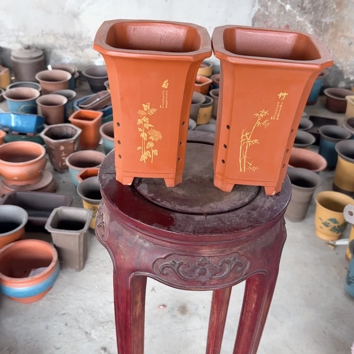 紫砂紫砂花盆口径