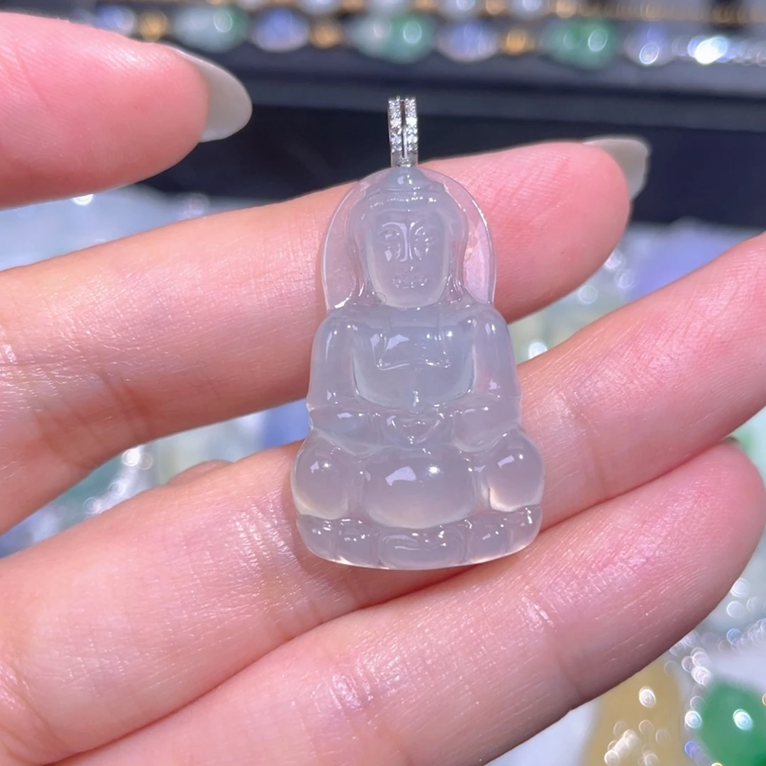 颈饰18K金镶嵌翡翠翡翠
