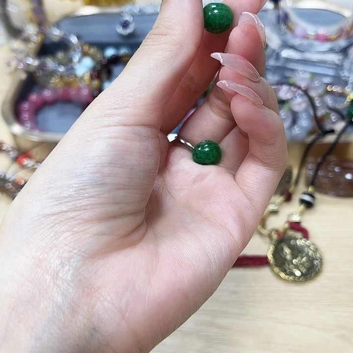 石英石纯铜绿蛙皮单珠