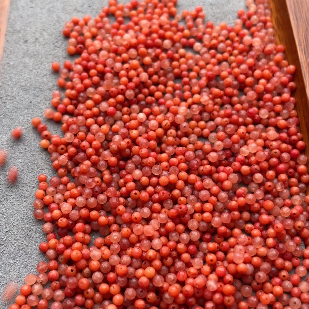 玛瑙/玉髓未镶嵌珠宝半成品南红散珠发2条卡2约350颗