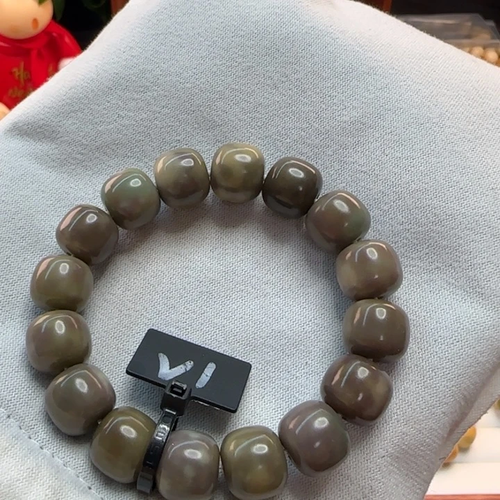 菩提根/象牙果手串卡14桶珠紫色系微瑕1