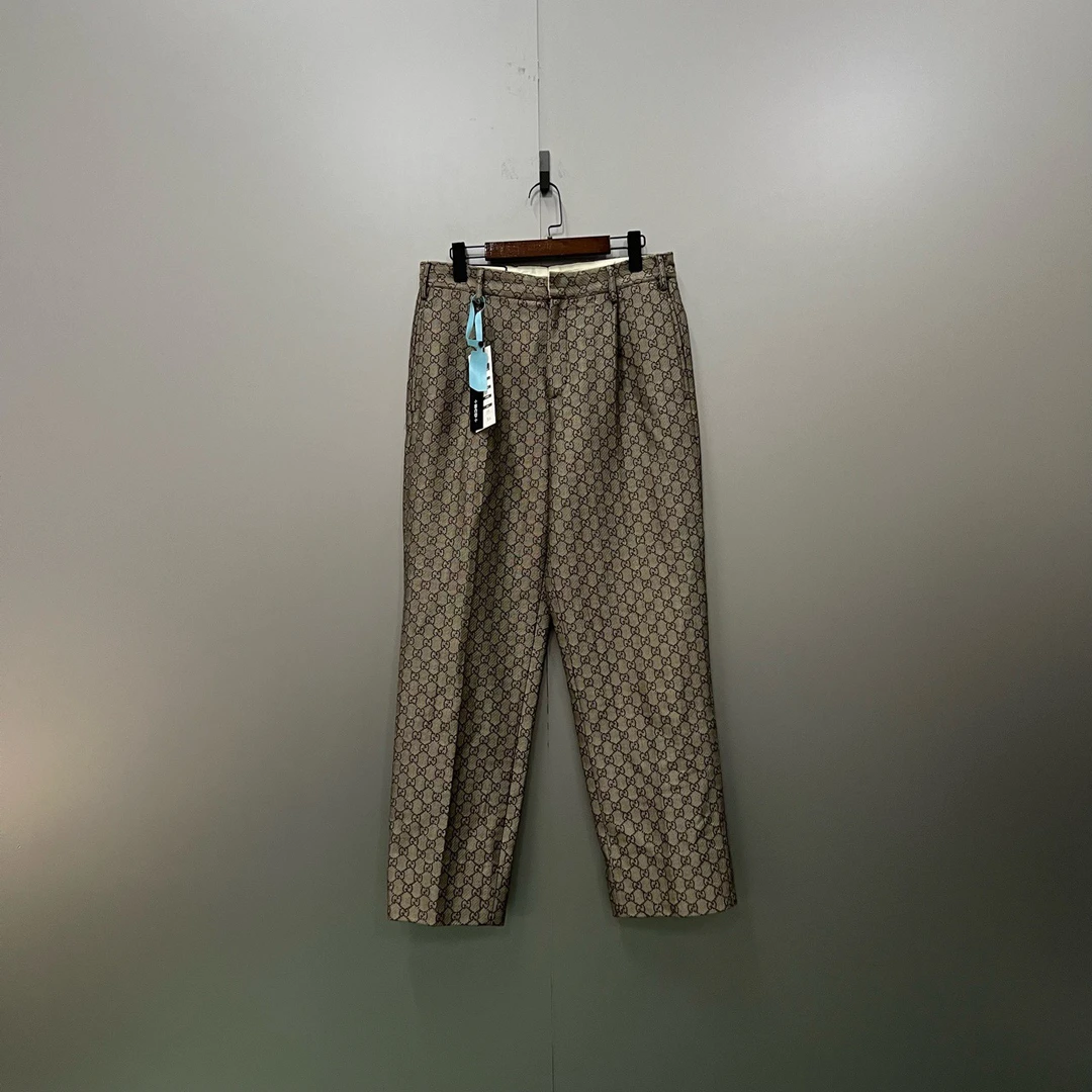 99新 GUCCI/古驰 728 207309  满印老花双G长裤 48码