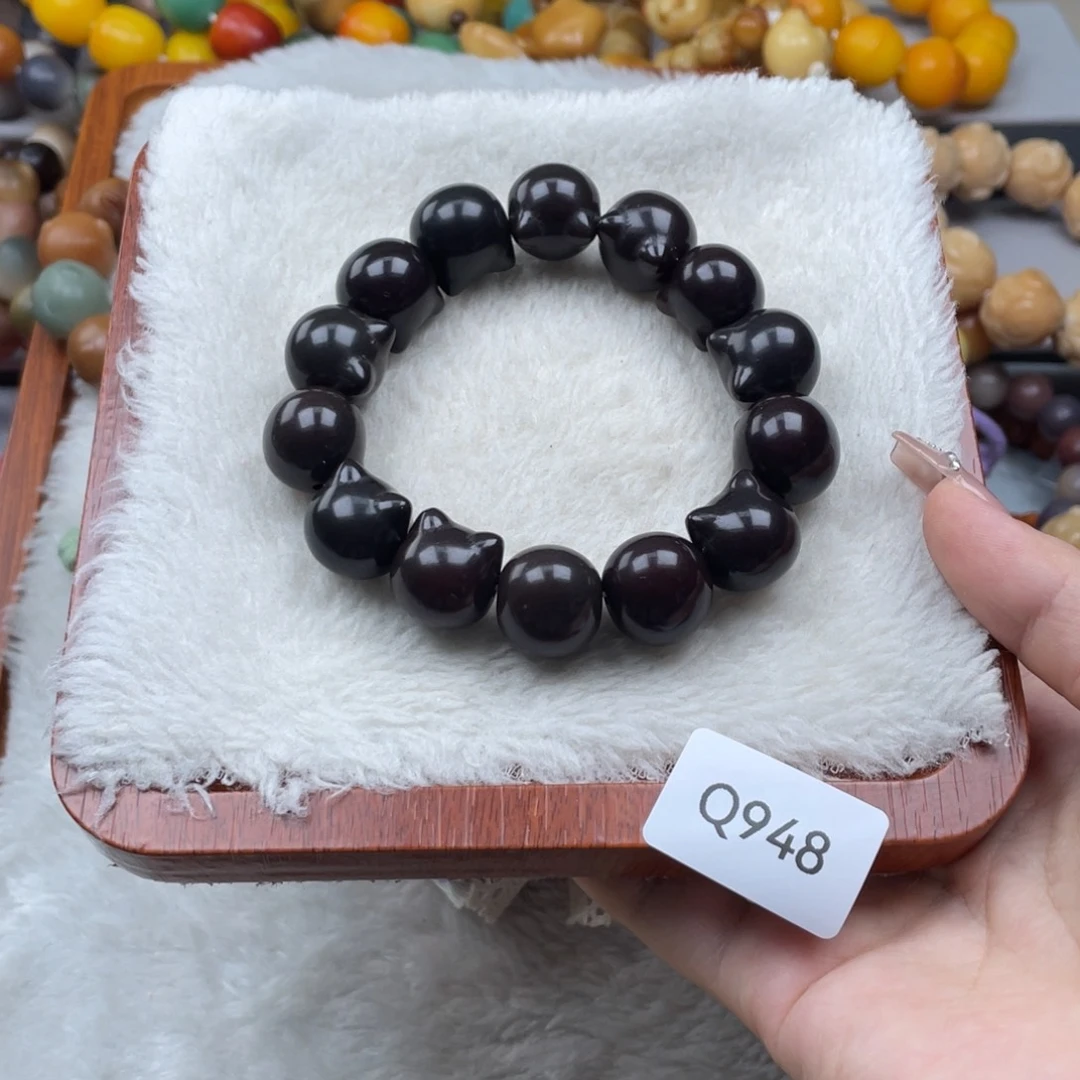 菩提根/象牙果手串瑕WQ948猫头16mm一串随机