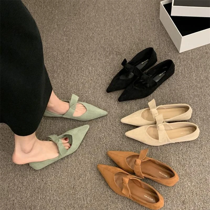 韩版绒面仙女法式晚单鞋女珍鞋晚风尖头玛丽温柔跟春秋粗新款女鞋