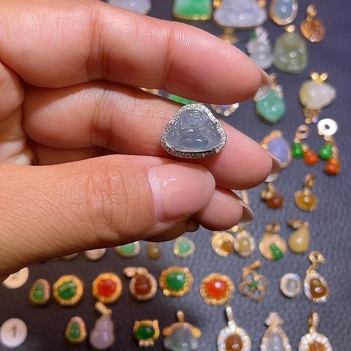 翡翠银S925镶嵌颈饰