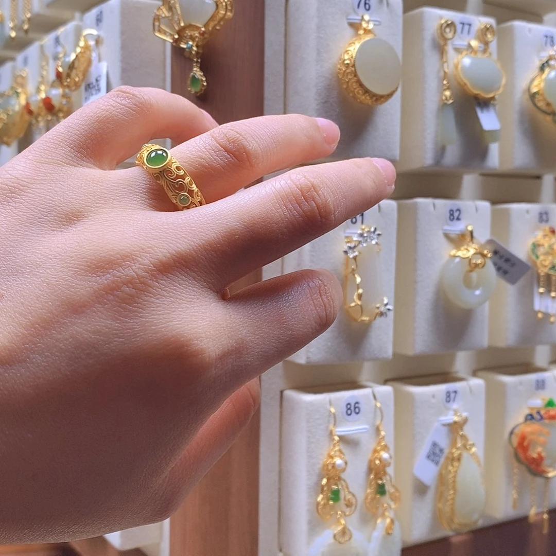 和田玉颈饰银S925镶嵌