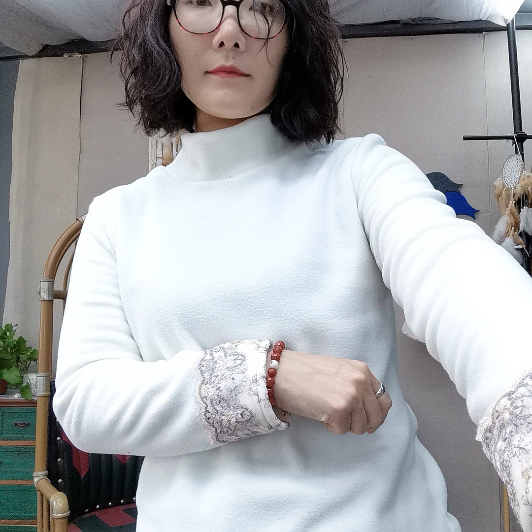 H加绒加厚摇粒绒刺绣立领上衣