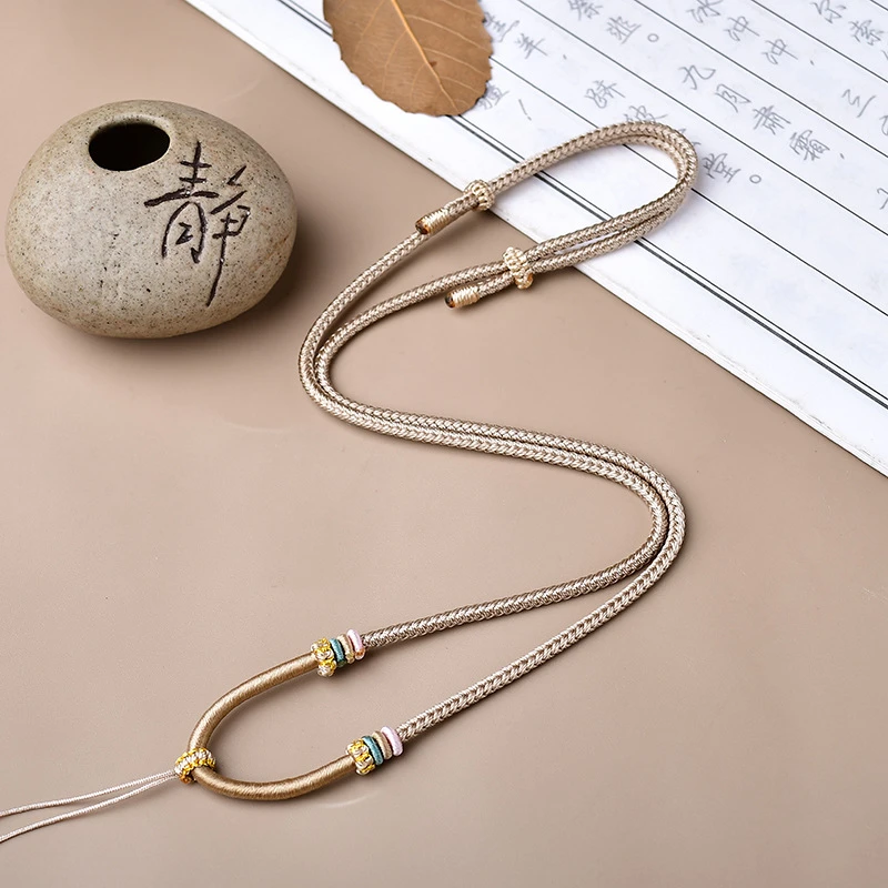 2.8MM民族风高档毛衣链可调节男女通用绳手工编织吊坠绳绳子