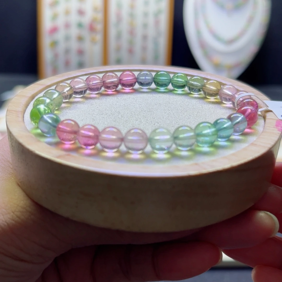 手链碧玺未镶嵌马卡龙6.8mm