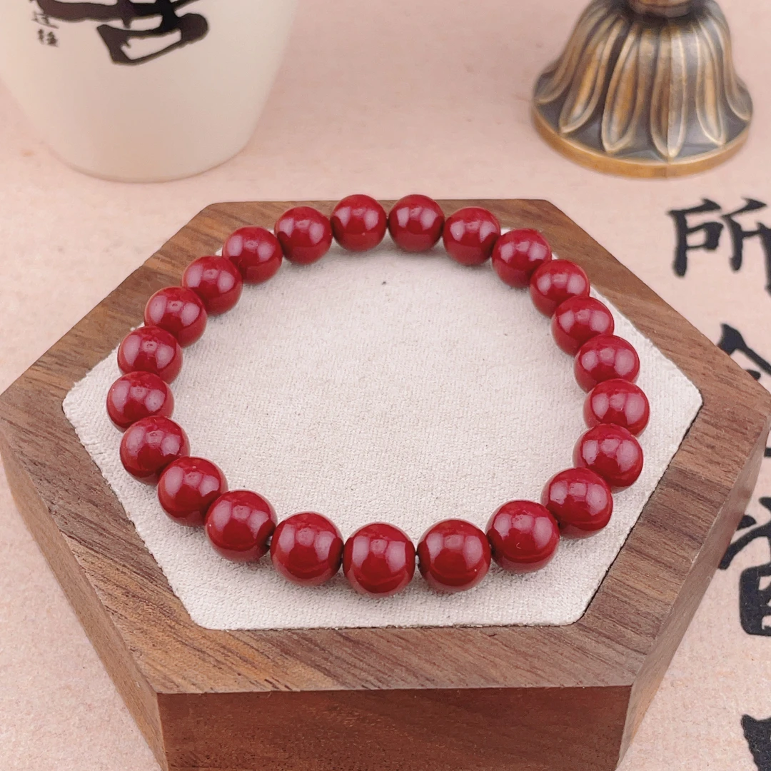 含辰砂工艺品简约圆珠素款手串中性百搭寓意男女款手饰W8