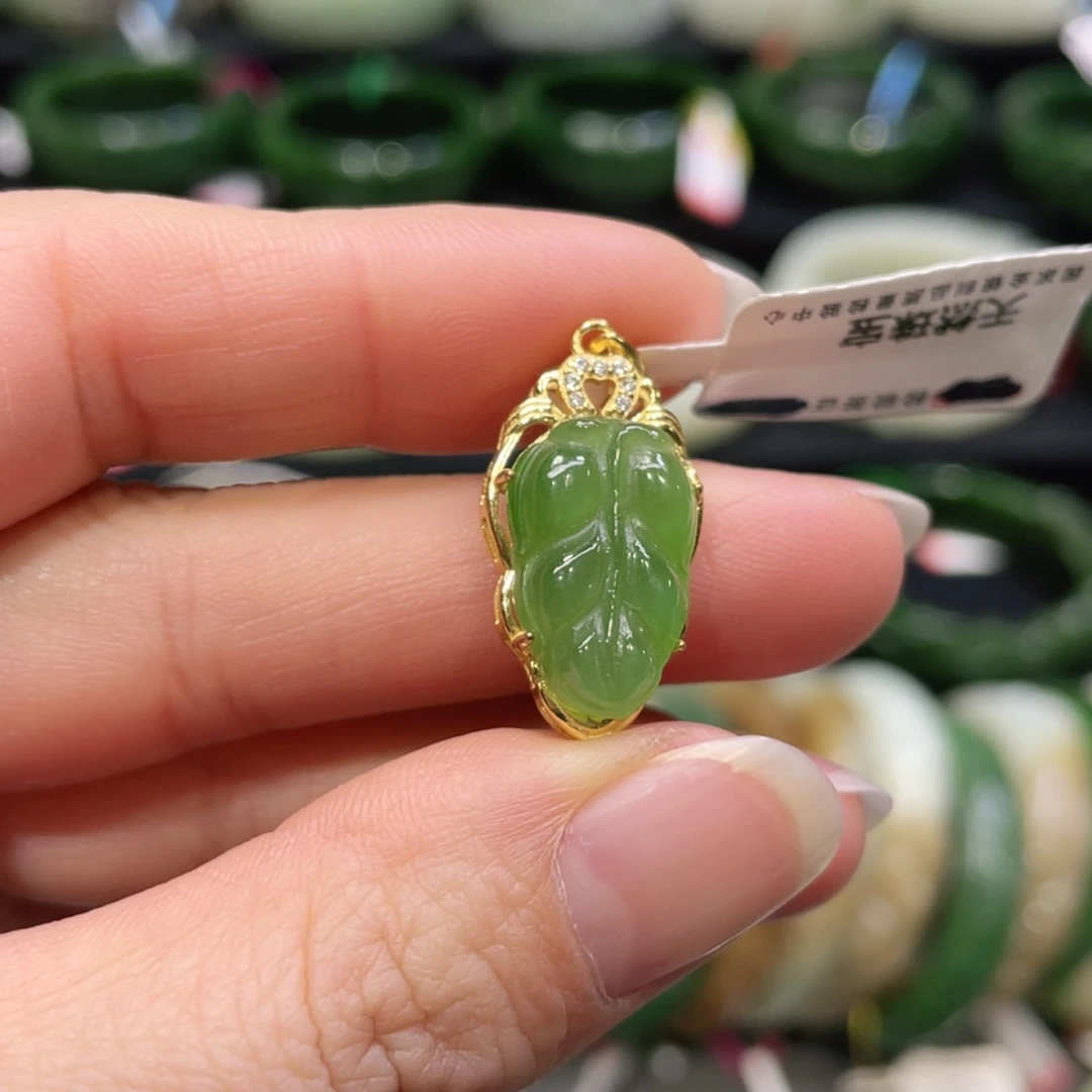 吊坠(不含链)银S925镶嵌和田玉