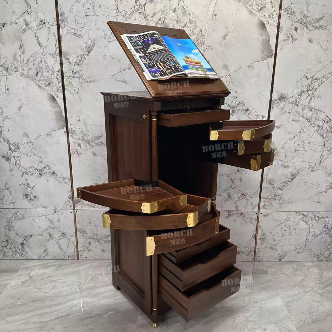 博瑞奇北美黑胡桃牙科柜文玩首饰茶具紫砂壶收纳柜09893